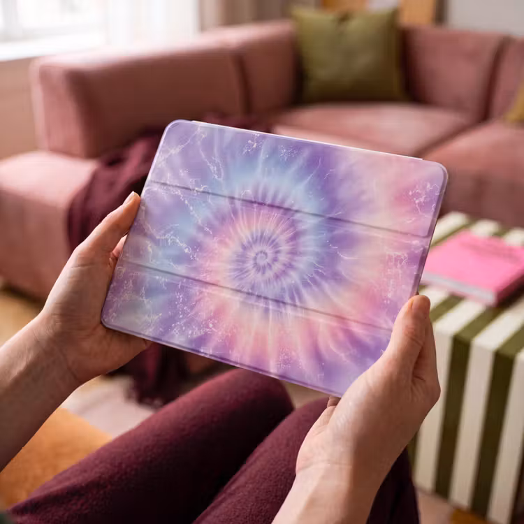 iPad hoes - Pasteltinten - Paars - Spiraal - Marmer — 3