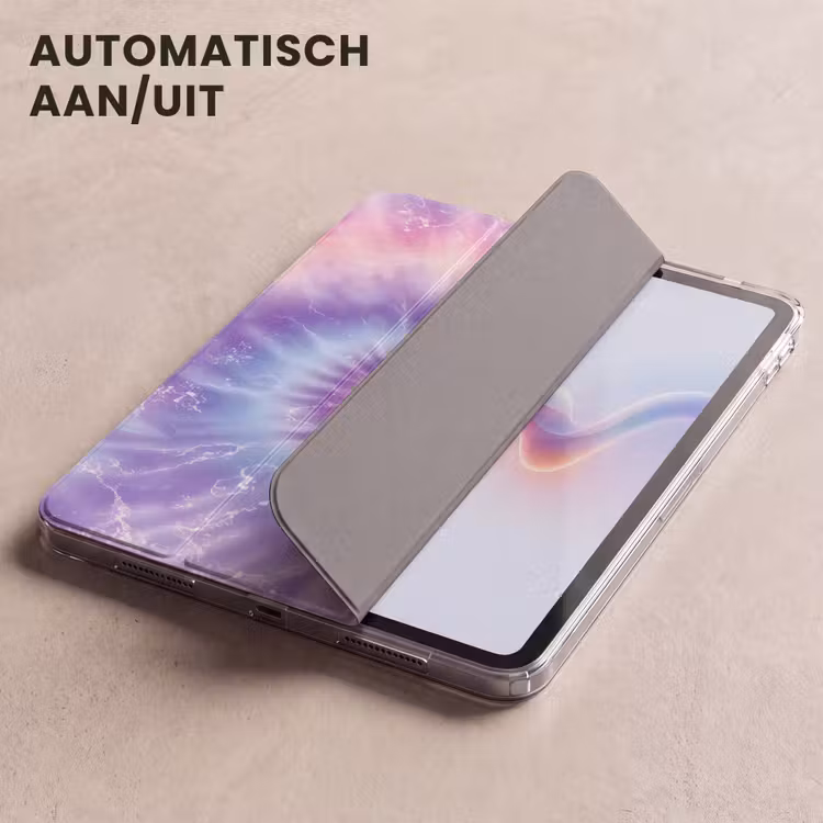 iPad hoes - Pasteltinten - Paars - Spiraal - Marmer — 4