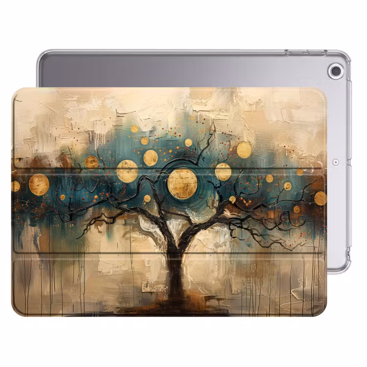 iPad hoes - Boom - Abstract - Bruin - Goud - Industrieel — 1