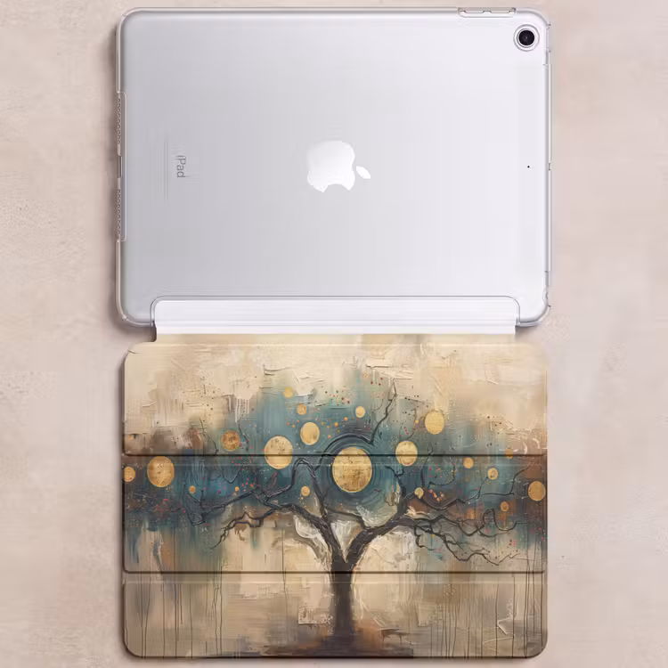 iPad hoes - Boom - Abstract - Bruin - Goud - Industrieel — 6