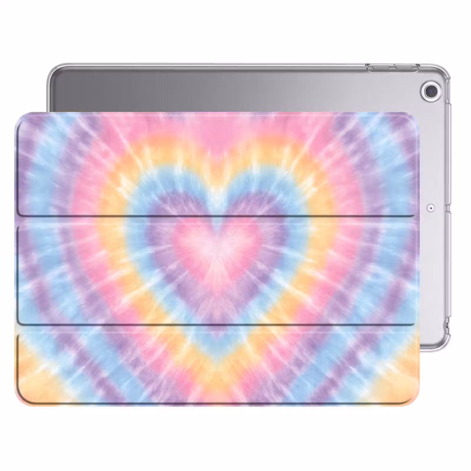 iPad hoes - Hartvorm - Pastelkleuren - Tie Dye — 1