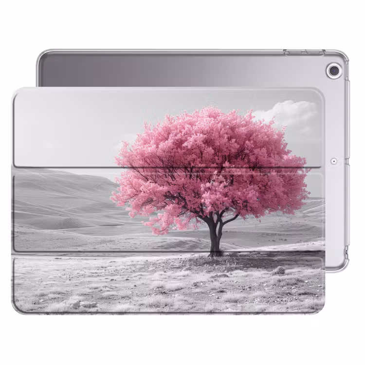 iPad hoes - Boom - Natuur - Roze - Zwart wit — 1