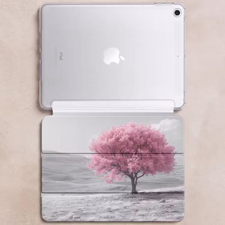 iPad hoes - Boom - Natuur - Roze - Zwart wit — 6
