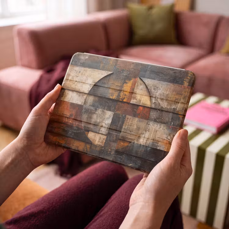 iPad hoes - Kunst - Bruin - Abstract - Hout motief — 3