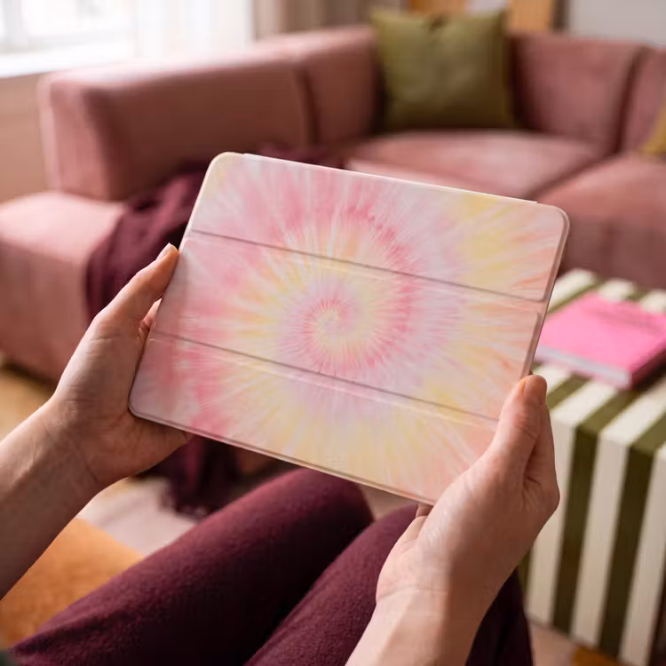 iPad hoes - Patroon - Tie Dye - Pasteltinten - Roze — 3