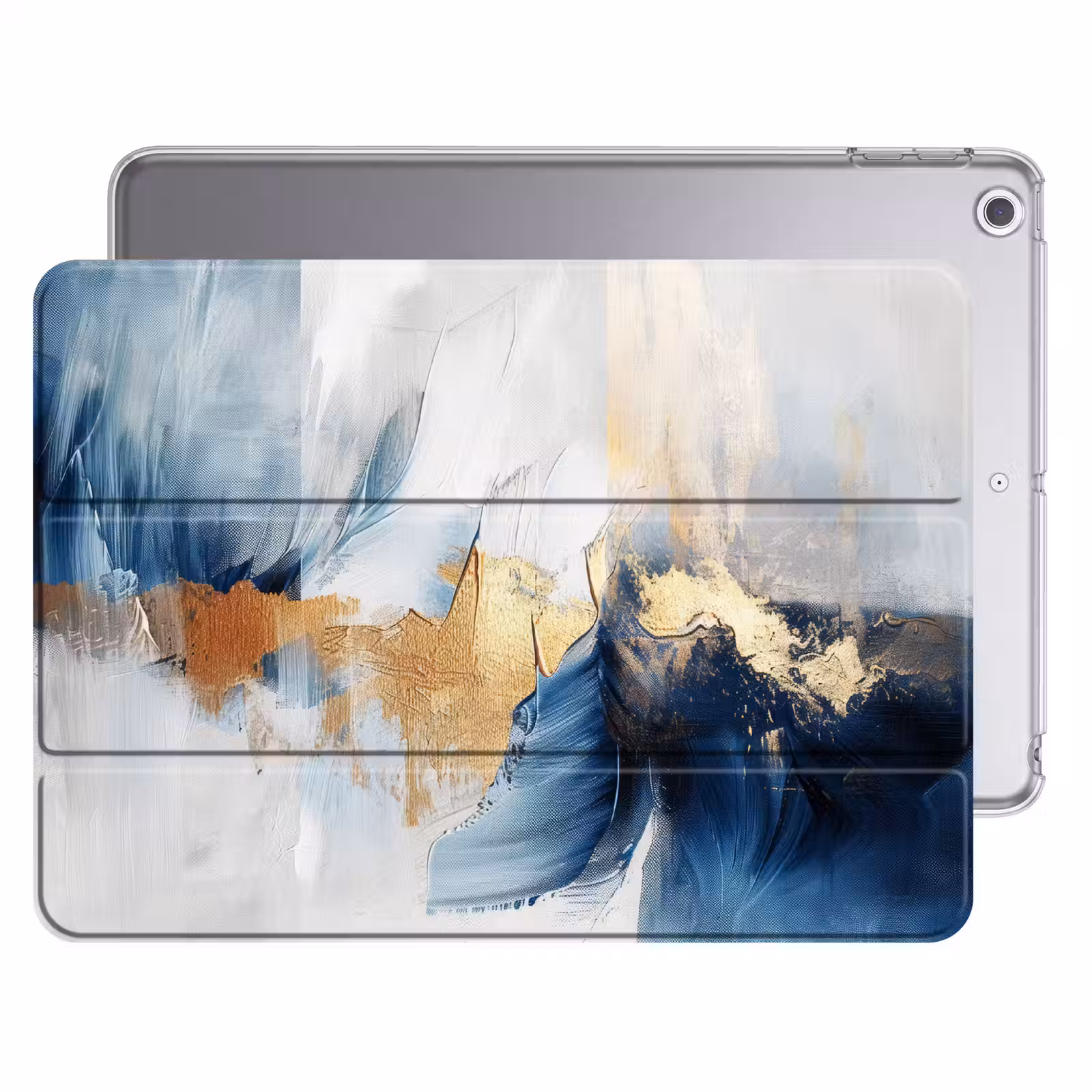 iPad hoes - Goud - Blauw - Verf - Kunst - Modern — 1