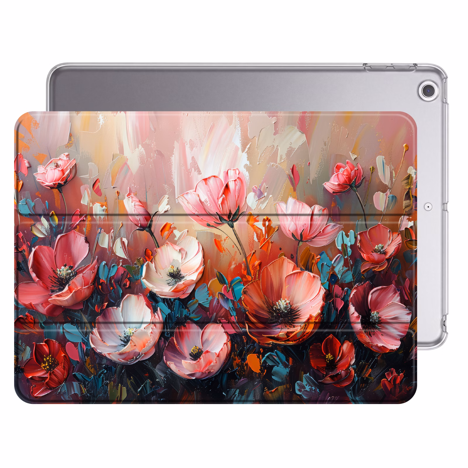 iPad hoes - Klaprozen - Roze - Bloemen - Botanisch - Kunst — 1