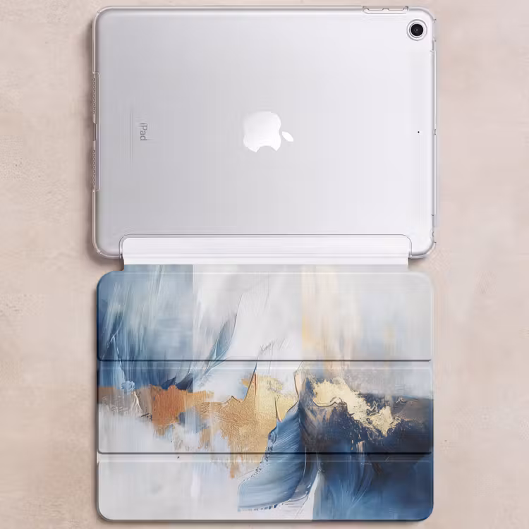 iPad hoes - Goud - Blauw - Verf - Kunst - Modern — 6