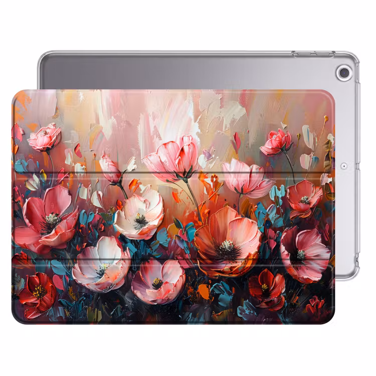 iPad hoes - Klaprozen - Roze - Bloemen - Botanisch - Kunst — 1