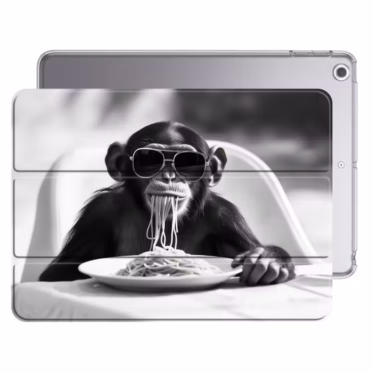 iPad hoes - Aap - Spaghetti - Zonnebril - Zwart wit - Cool - Dier — 1