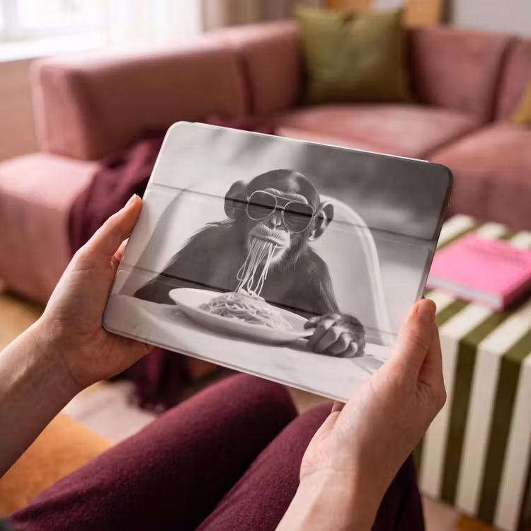 iPad hoes - Aap - Spaghetti - Zonnebril - Zwart wit - Cool - Dier — 3