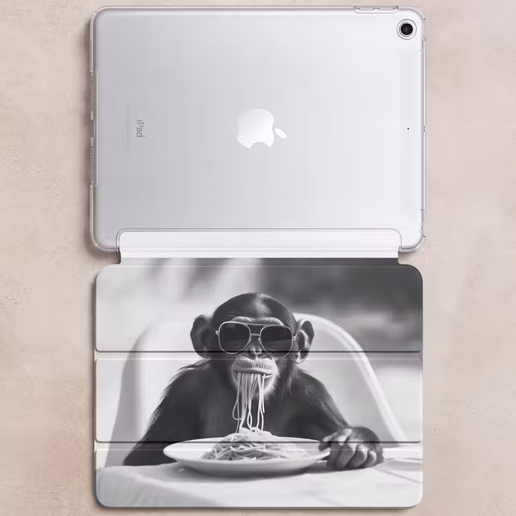 iPad hoes - Aap - Spaghetti - Zonnebril - Zwart wit - Cool - Dier — 6