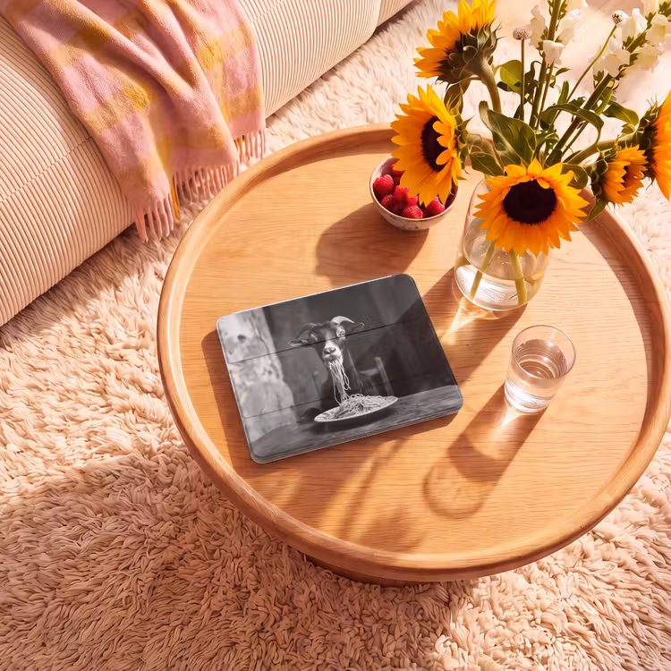 iPad hoes - Geit - Bord - Spaghetti - Zwart Wit — 2