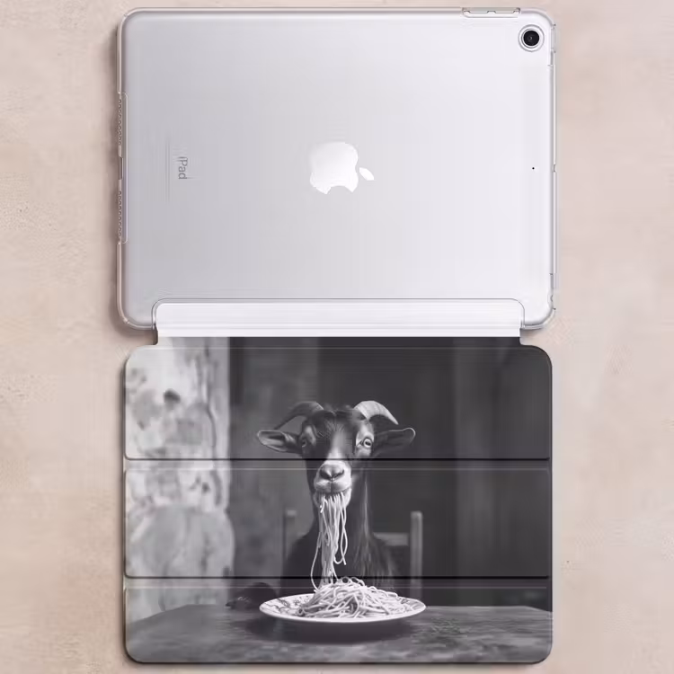 iPad hoes - Geit - Bord - Spaghetti - Zwart Wit — 6