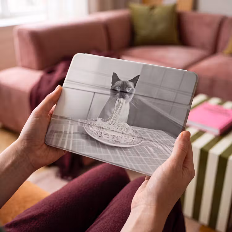 iPad hoes - Kat - Siamees - Zwart Wit - Schattig - Dieren — 3