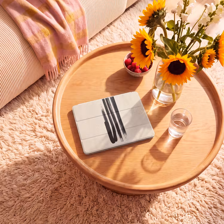 iPad hoes - Penseelstreken - Verticaal - Zwart — 2