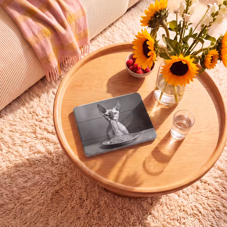 iPad hoes - Sphynx - Kat - Dieren - Humor - Spaghetti - Zwart Wit — 2