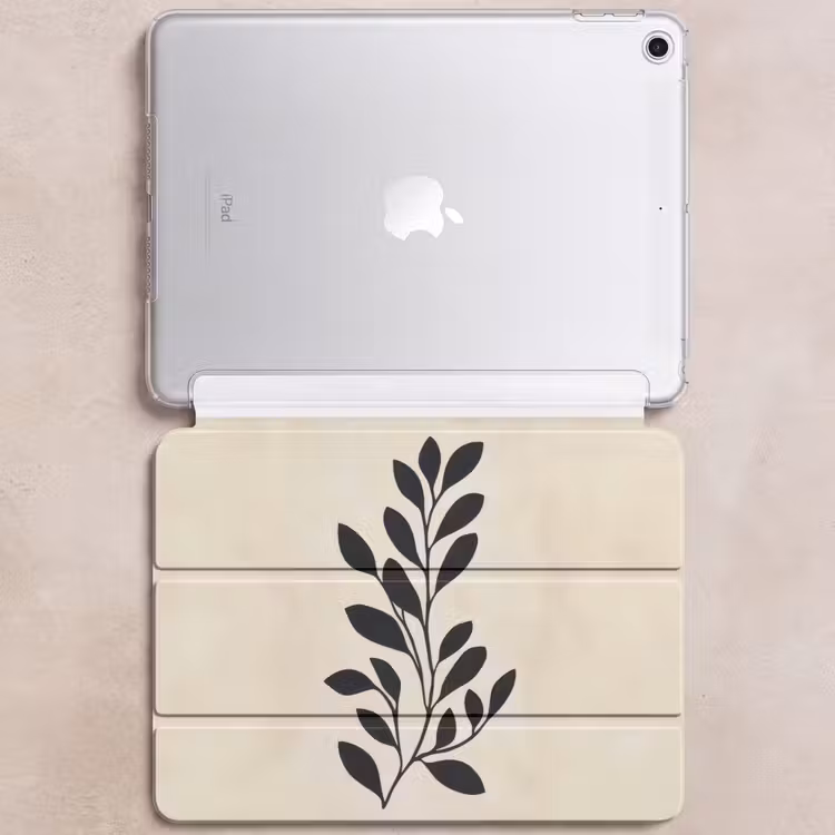 iPad hoes - Minimalistisch - Tak - Bladeren - Zwart — 6