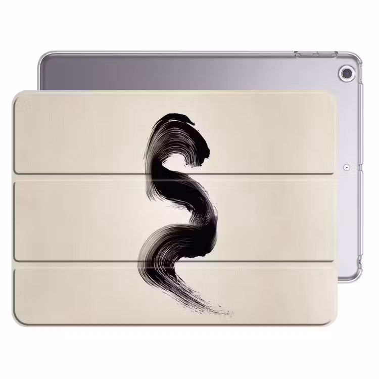 iPad hoes - Penseelstreek - Zwart - Minimalistisch — 1