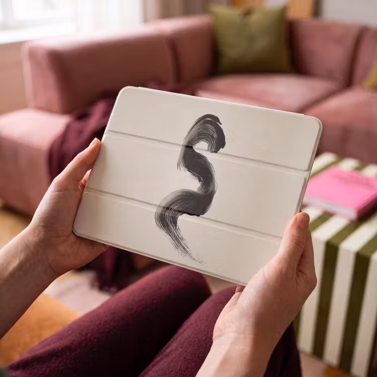 iPad hoes - Penseelstreek - Zwart - Minimalistisch — 3