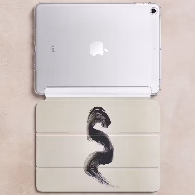 iPad hoes - Penseelstreek - Zwart - Minimalistisch — 6