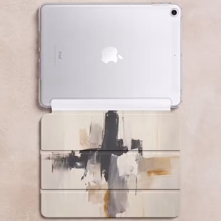 iPad hoes - Penseelstreken - Ruw - Abstract - Beige — 6