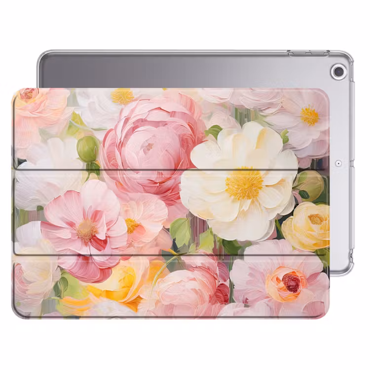 iPad hoes - Bloemen - Roze - Botanisch - Kunst - Acrylverf — 1