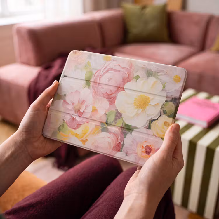 iPad hoes - Bloemen - Roze - Botanisch - Kunst - Acrylverf — 3