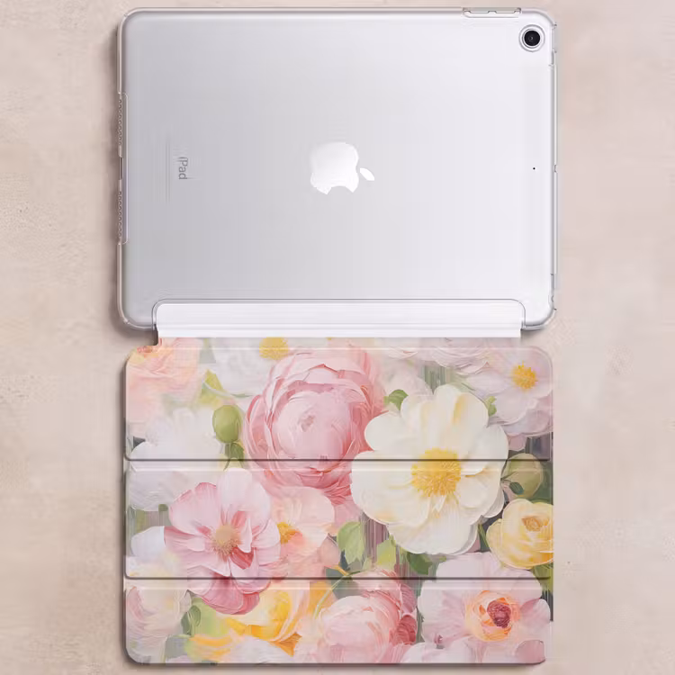 iPad hoes - Bloemen - Roze - Botanisch - Kunst - Acrylverf — 6