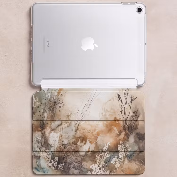 iPad hoes - Abstract - Beige - Verf - Kunst - Natuur - Bloemen — 6