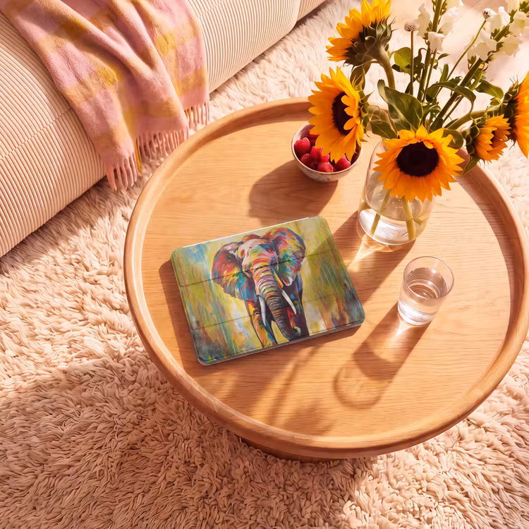 iPad hoes - Olifant - Kunst - Schilderij - Dieren - Regenboog — 2