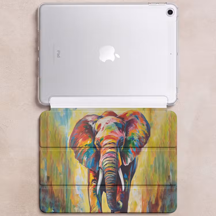 iPad hoes - Olifant - Kunst - Schilderij - Dieren - Regenboog — 6