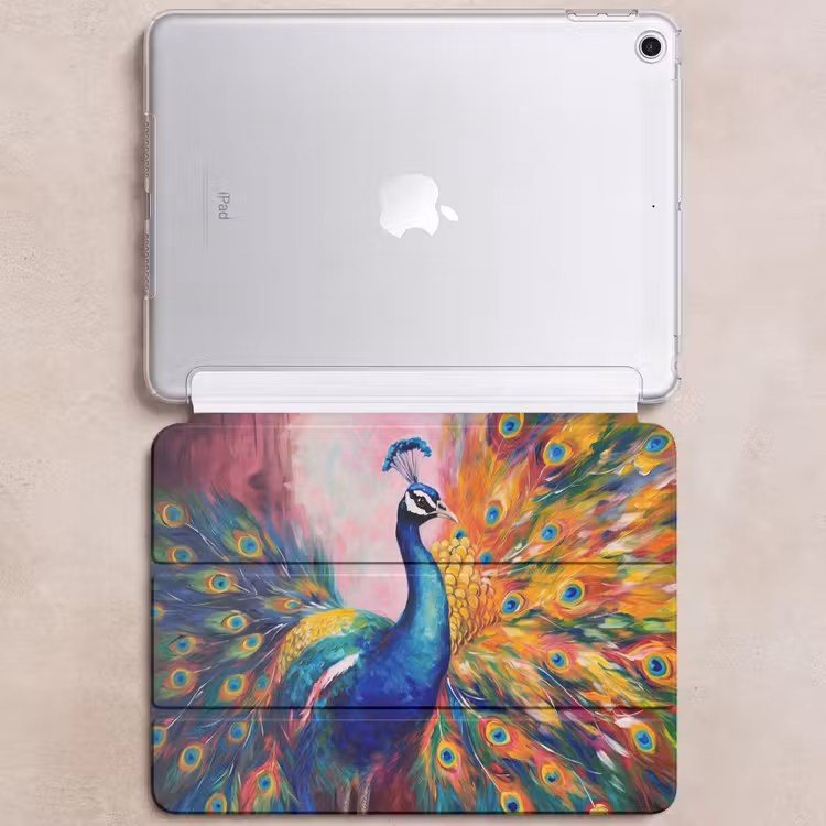 iPad hoes - Pauw - Dieren - Schilderij - Regenboog — 6
