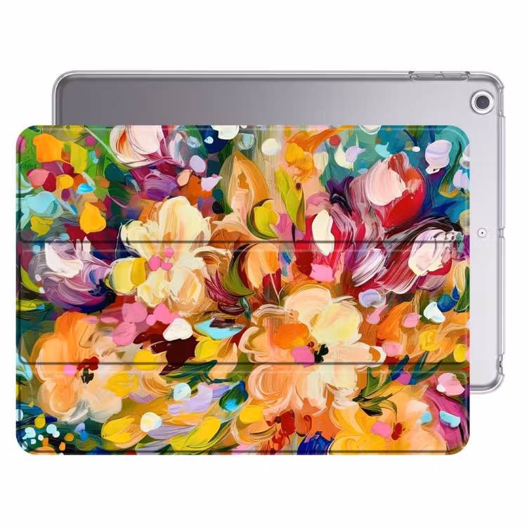 iPad hoes - Schilderij - Olieverf - Bloemen - Regenboog — 1