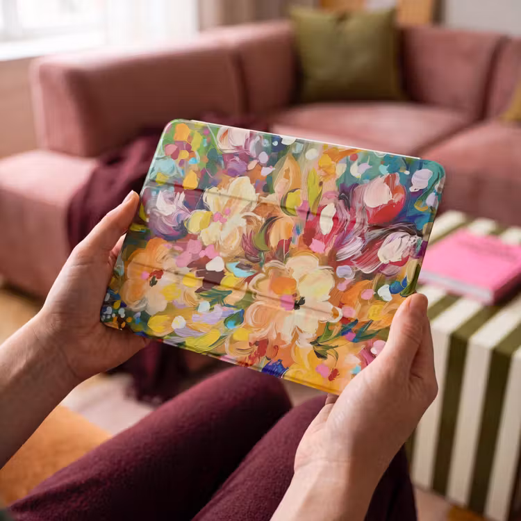 iPad hoes - Schilderij - Olieverf - Bloemen - Regenboog — 3