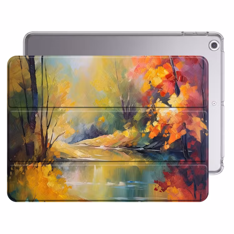 iPad hoes - Landschap - Olieverf - Rivier - Kleurrijk — 1