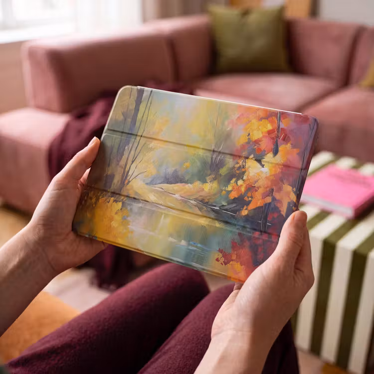 iPad hoes - Landschap - Olieverf - Rivier - Kleurrijk — 3