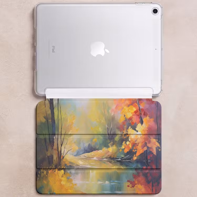 iPad hoes - Landschap - Olieverf - Rivier - Kleurrijk — 6