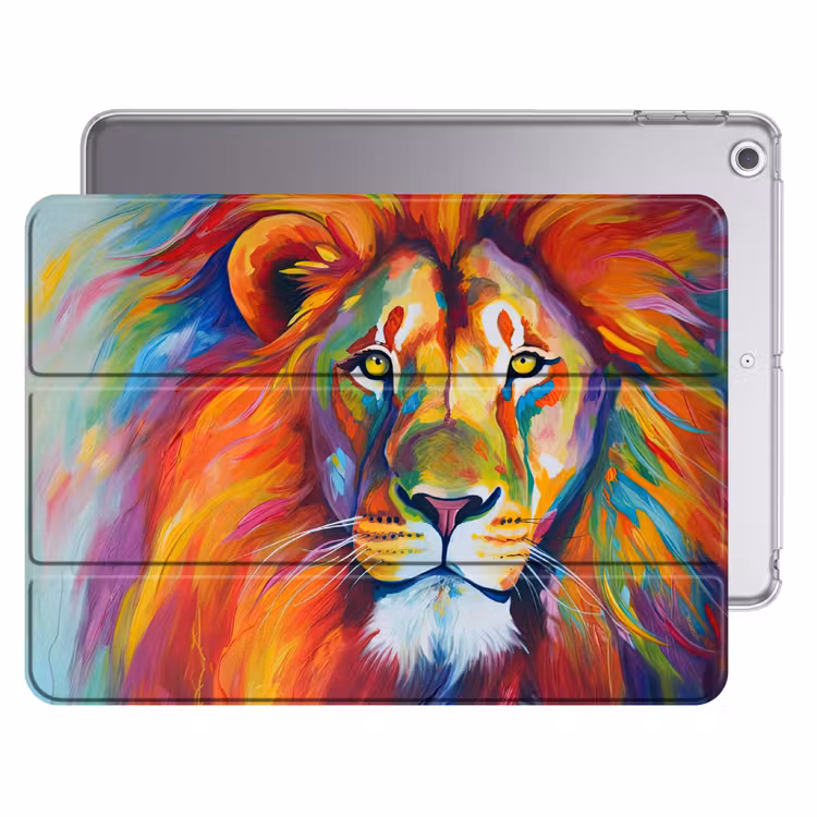 iPad hoes - Leeuw - Dieren - Olieverf - Regenboog — 1