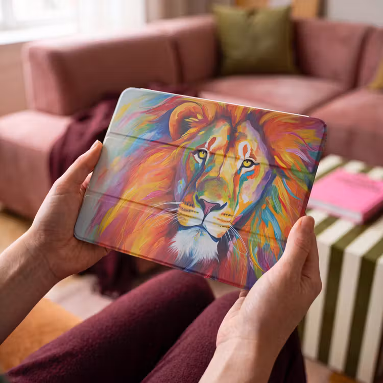 iPad hoes - Leeuw - Dieren - Olieverf - Regenboog — 3