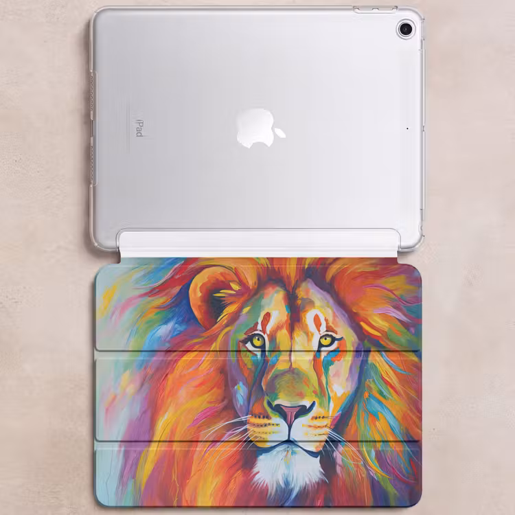 iPad hoes - Leeuw - Dieren - Olieverf - Regenboog — 6
