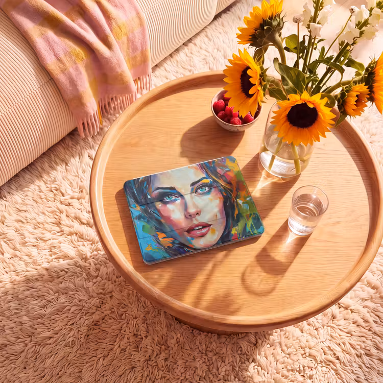 iPad hoes - Gezicht - Vrouw - Olieverf - Kleurrijk - Kunst — 2