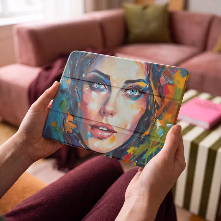 iPad hoes - Gezicht - Vrouw - Olieverf - Kleurrijk - Kunst — 3