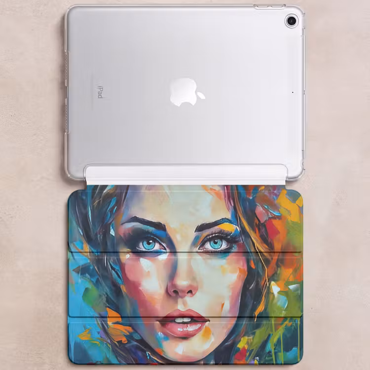 iPad hoes - Gezicht - Vrouw - Olieverf - Kleurrijk - Kunst — 6