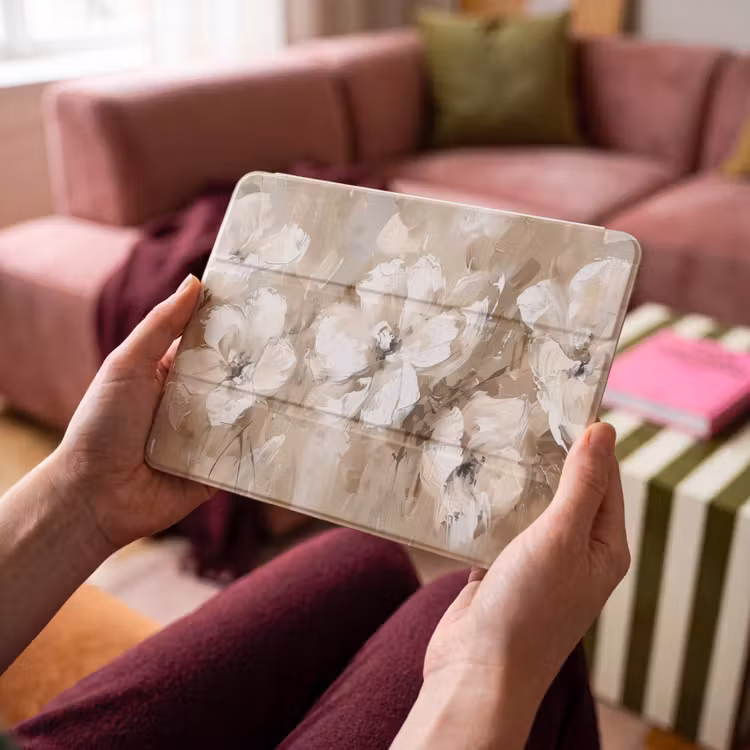 iPad hoes - Bloemen - Beige - Abstract - Modern — 3