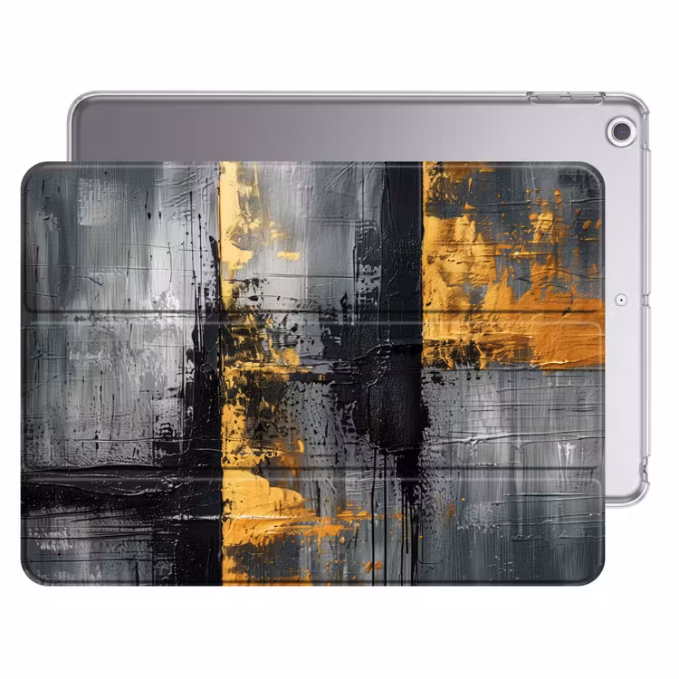 iPad hoes - Modern - Goud - Grijs - Patroon — 1
