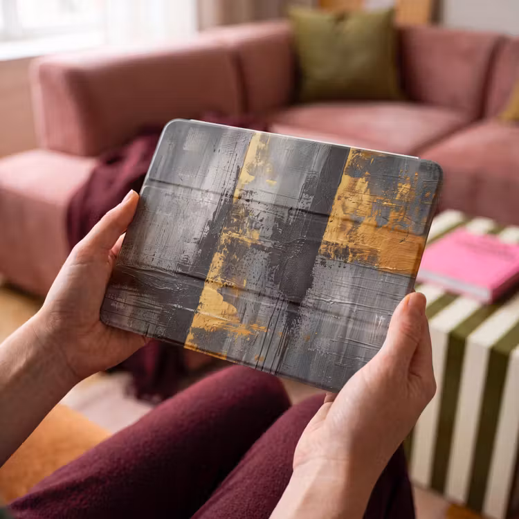 iPad hoes - Modern - Goud - Grijs - Patroon — 3
