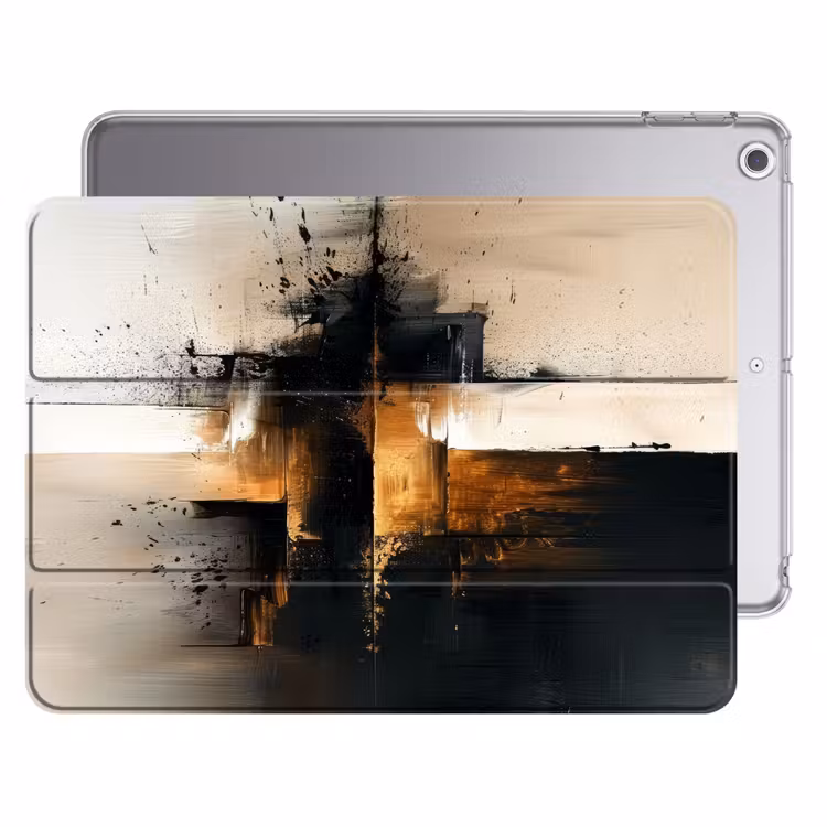 iPad hoes - Modern - Zwart - Verf - Goud — 1