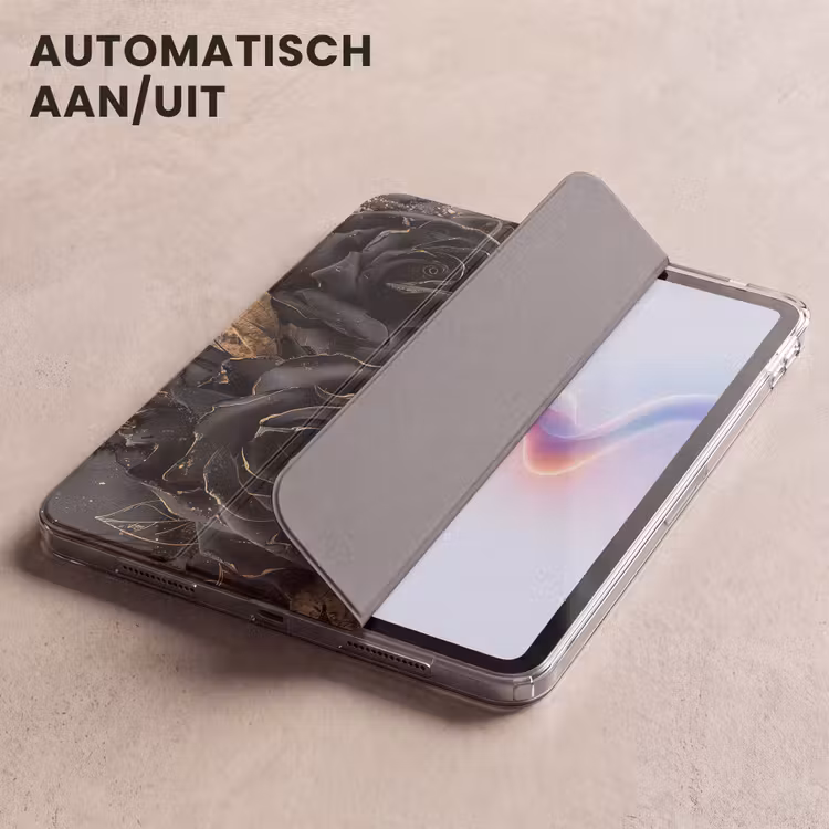 iPad hoes - Rozen - Zwart - Bloemen - Goud — 4