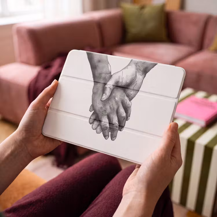 iPad hoes - Handen - Zwart wit - Modern - Kunst — 3